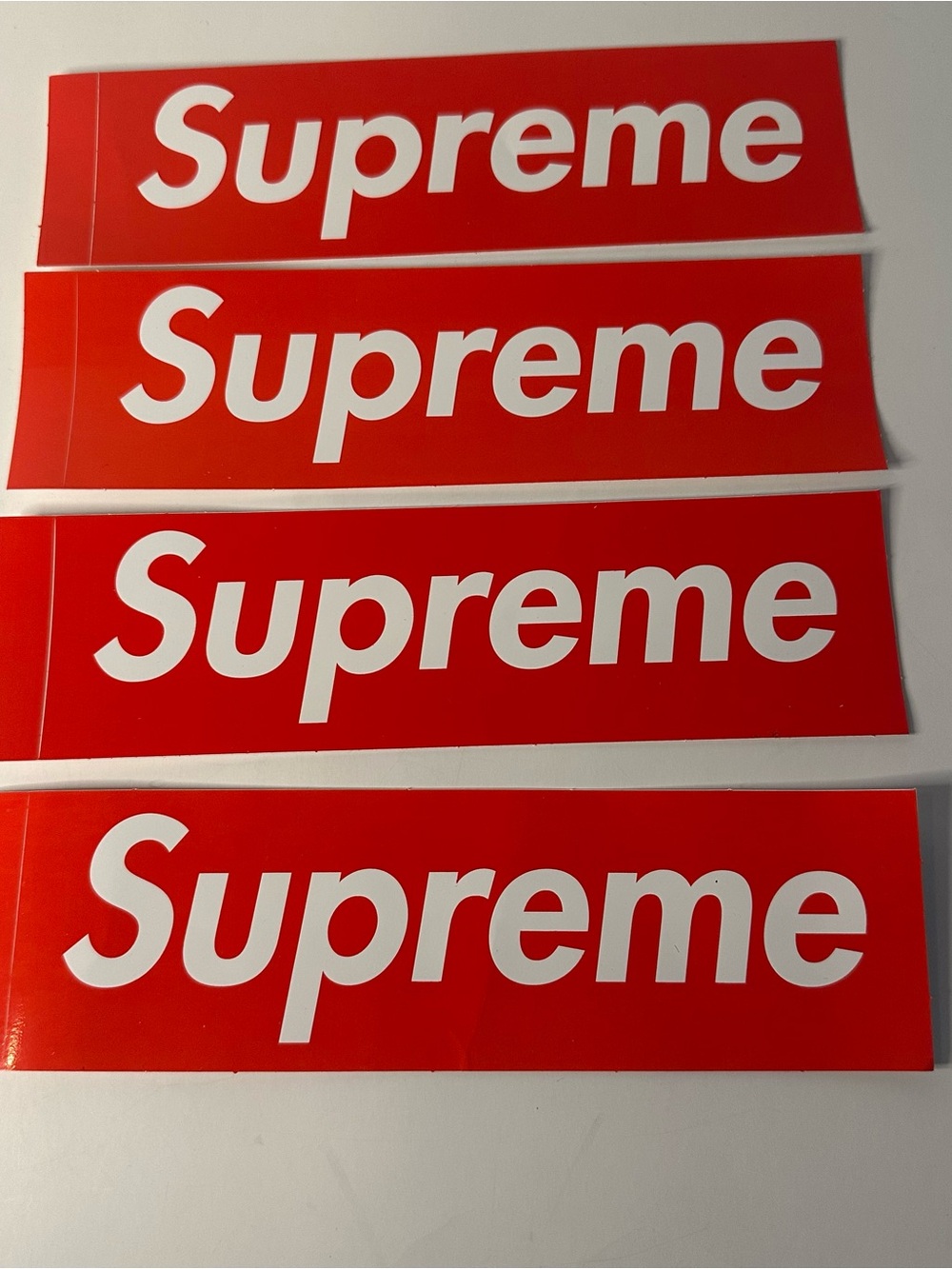 Supreme Box Logo Red/White Large Sticker Decal Authentic Lot 4 Skater (Bent) NEW